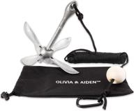 olivia & aiden grapnel anchor kit (3.5 lb) with 40ft marine rope and buoy: versatile and portable anchoring solution for water sports, boating, and fishing. логотип
