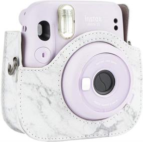 img 3 attached to 📷 Gray Borya Portable Case for Fujifilm Instax Mini 11 Instant Camera - Adjustable Strap & Pocket Included
