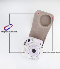 img 1 attached to 📷 Gray Borya Portable Case for Fujifilm Instax Mini 11 Instant Camera - Adjustable Strap & Pocket Included