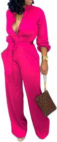 img 3 attached to 👗 Lantern Jumpsuits: Women's Clothing with Straight Business Waistband - Jumpsuits, Rompers & Overalls