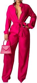 img 1 attached to 👗 Lantern Jumpsuits: Women's Clothing with Straight Business Waistband - Jumpsuits, Rompers & Overalls