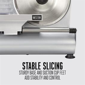 img 2 attached to 🔪 Weston Electric Meat Cut Slicer Machine, Deli &amp; Food Slicer, Adjustable Slice Thickness, Detachable 9” Stainless Steel Blade, Non-Slip Suction Feet, Easy to Clean (61-0901-W)