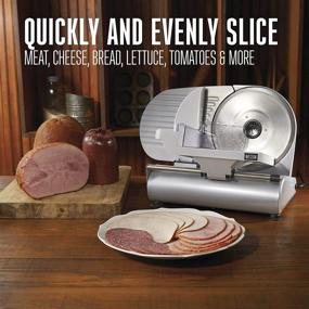 img 3 attached to 🔪 Weston Electric Meat Cut Slicer Machine, Deli &amp; Food Slicer, Adjustable Slice Thickness, Detachable 9” Stainless Steel Blade, Non-Slip Suction Feet, Easy to Clean (61-0901-W)