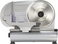 🔪 weston electric meat cut slicer machine, deli &amp; food slicer, adjustable slice thickness, detachable 9” stainless steel blade, non-slip suction feet, easy to clean (61-0901-w) логотип