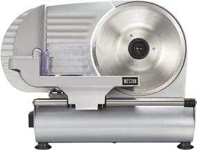 img 4 attached to 🔪 Weston Electric Meat Cut Slicer Machine, Deli &amp; Food Slicer, Adjustable Slice Thickness, Detachable 9” Stainless Steel Blade, Non-Slip Suction Feet, Easy to Clean (61-0901-W)