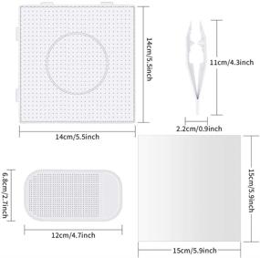 img 3 attached to 🧩 Sc0nni 6 Sets 5mm Fuse Bead Board - Clear Plastic Pegboards with Adhesive Bead Mat for Kids' DIY Craft Beads