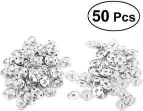 img 3 attached to 🧷 Rosenice Sew On Snaps Buttons - Metal Press Studs, 50 Sets Brass Fasteners - DIY Craft Accessory (15mm-Silver)