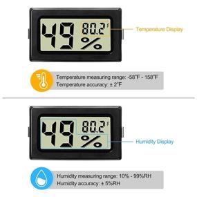 img 1 attached to 🌡️ 3 Mini Digital Thermometer Hygrometer: Accurate Indoor Temperature and Humidity Monitoring for Your Incubator, Reptile Tank, and Plant Terrarium