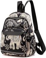 🐘 stylish mini elephant-printed backpack purse for women and teens, versatile dual-use travel and daily daypack logo