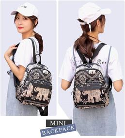 img 3 attached to 🐘 Stylish Mini Elephant-Printed Backpack Purse for Women and Teens, Versatile Dual-Use Travel and Daily Daypack