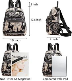 img 2 attached to 🐘 Stylish Mini Elephant-Printed Backpack Purse for Women and Teens, Versatile Dual-Use Travel and Daily Daypack