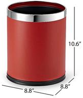 🗑️ brelso open top small office trash can - red metal waste basket for powder room, vanity, bathroom logo