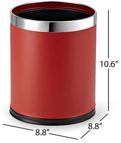 img 2 attached to 🗑️ Brelso Open Top Small Office Trash Can - Red Metal Waste Basket for Powder Room, Vanity, Bathroom