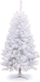 img 4 attached to 🎄 4-Foot Unlit White Artificial Christmas Tree with 300 Tips and PVC Base - Holiday Essence