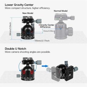 img 2 attached to 📷 Koolehaoda Low-Profile Ballhead: 360° Panoramic Metal Tripod Head for DSLR, Maximum Load 15KG/33Ibs (E3)