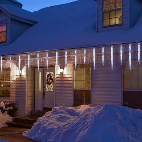 img 3 attached to 🎄 Pure White Christmas Icicle Lights - 10 Ice Crystal Tubes with 50 Blinking LED, Connectable Twinkle Lights for Outdoor Holiday Decorations