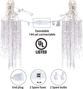 img 2 attached to 🎄 Pure White Christmas Icicle Lights - 10 Ice Crystal Tubes with 50 Blinking LED, Connectable Twinkle Lights for Outdoor Holiday Decorations