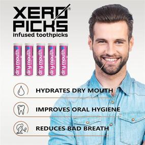 img 2 attached to 🦷 Xero's 100 Infused Flavored Toothpicks 5 Pack - Tropical Mint for Long-Lasting Fresh Breath & Dry Mouth Prevention