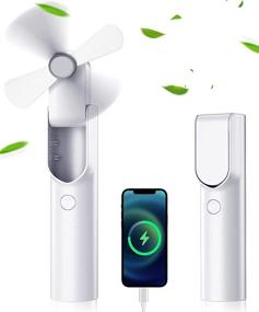 img 4 attached to 🌀 Portable Handheld Fan - Rechargeable Battery Powered Mini Fan with 36 Hours Cooling, 4800mAh Power Bank, Foldable Pocket Fan for Women, Kids, Men - Ideal for Travel, Outdoor Camping, Hiking