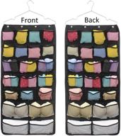 geboor dual-sided hanging closet organizer – space-saving storage holder with 42 pockets for stockings, socks, underwear, jewelry, ties логотип