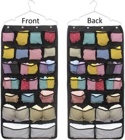 img 4 attached to Geboor Dual-Sided Hanging Closet Organizer – Space-Saving Storage Holder with 42 Pockets for Stockings, Socks, Underwear, Jewelry, Ties