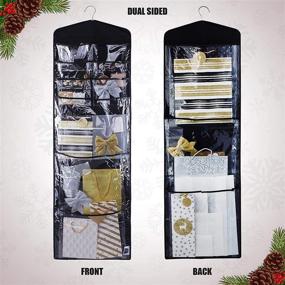 img 2 attached to 🎁 Large Double-Sided Hanging Gift Bag Organizer and Tissue Paper Holder in Regal Bazaar (Black)