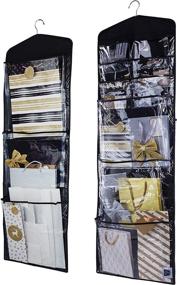 img 4 attached to 🎁 Large Double-Sided Hanging Gift Bag Organizer and Tissue Paper Holder in Regal Bazaar (Black)