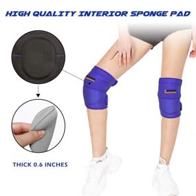 img 1 attached to 🏐 GOANDO Knee Pads for Dancers & Volleyball – Women's Protective Knee Pads for Girls – 1 Pair Elbow Pads for Dancing, Running, Hiking, and Basketball – Anti-Slip, Breathable, Soft Sponge Knee Pads (Size S, Blue)