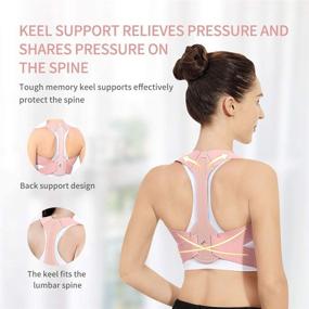 img 3 attached to 👍 Improved Posture Corrector for Men and Women - Adjustable Upper Back Brace for Clavicle Support, Neck & Shoulder Pain Relief - Upright Straightener Comfortably (Pink, M 31-36 Inch)