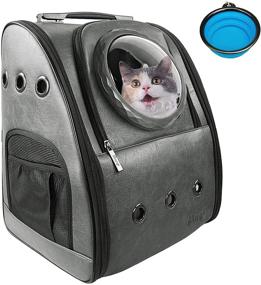 img 4 attached to 🐱 Большой рюкзак Petrip для перевозки кошек весом до 22 фунтов - собачья сумка для путешествий и авиатранспортировки - средний и малый рюкзак для перевозки кошек и собак