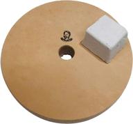 🔪 premium 5-inch leather honing wheel - 3/4-inch width - perfect fit for 1/2-inch arbor - includes buffing compound логотип