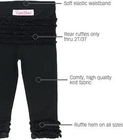 img 2 attached to 👶 Soft Knit Ankle Length Ruffle Leggings for Baby/Toddler Girls by RuffleButts