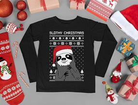 img 1 attached to 🎄 Tstars Slothy Christmas Sweater Sweatshirt: Trendy Boys' Clothing for the Holiday Season