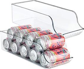 img 4 attached to 🥫 Homeries Can Drink Holder Storage & Dispenser Bin for Refrigerator, Freezer, Countertop, Cabinets & Pantry - Pack of 2 - Holds Up To 9 Cans (7oz) - Beverage & Canned Food Organizer: Organize Your Drinks & Food Conveniently!