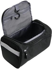 img 4 attached to 🧳 TravelMore Hanging Travel Toiletry Bag Organizer: Hygiene Dopp Kit with Hook for Toiletries, Shaving & Makeup - Black