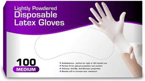 img 3 attached to 🧤 Medium Chef's Star Latex Disposable Gloves - Lightly Powdered, Comfortable, Natural; 100 Gloves per Box