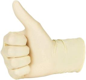 img 2 attached to 🧤 Medium Chef's Star Latex Disposable Gloves - Lightly Powdered, Comfortable, Natural; 100 Gloves per Box