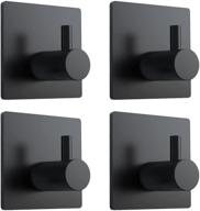 🛁 vis'v black stainless steel self adhesive hooks: heavy duty, waterproof, and nails-free - 4 packs for bathroom, kitchen, shower, and more! logo