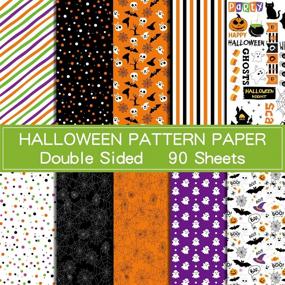 img 4 attached to 🎃 ASTARON 90 Sheets Halloween Pattern Paper Set 5.5 x 8.2 inches - Decorative Paper Craft Decoration, 10 Styles - Ideal for SEO