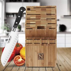 img 1 attached to 19 Slot Bamboo Knife Storage Block by Cook N Home