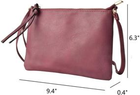 img 2 attached to 👛 Jiaruo Women's Slim Lightweight Faux Leather Crossbody Bag – Small Envelope Messenger Handbag Purse