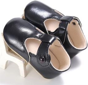 img 1 attached to Exquisite Enteer Girls Retro Leather Button Girls' Shoes: Elevate Your Style