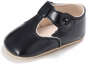 img 4 attached to Exquisite Enteer Girls Retro Leather Button Girls' Shoes: Elevate Your Style