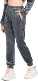 img 2 attached to Ekouaer Girls' Athletic Sweatpants Trousers: Activewear Pants & Capris