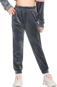 img 4 attached to Ekouaer Girls' Athletic Sweatpants Trousers: Activewear Pants & Capris