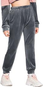 img 3 attached to Ekouaer Girls' Athletic Sweatpants Trousers: Activewear Pants & Capris