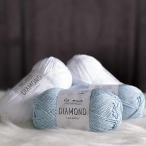 img 2 attached to 🧶 Шерстяная пряжа средней толщины La Mia Diamond Worsted - 3 мотка, общий вес 10,5 унций (297 г), 3,5 унц. (100 г) / 229 ярдов (210 м), 70% акрил, 30% микрофибра, очень мягкая коричневая пряжа, идеально подходящая для амигуруми - L158