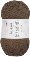 🧶 шерстяная пряжа средней толщины la mia diamond worsted - 3 мотка, общий вес 10,5 унций (297 г), 3,5 унц. (100 г) / 229 ярдов (210 м), 70% акрил, 30% микрофибра, очень мягкая коричневая пряжа, идеально подходящая для амигуруми - l158 логотип