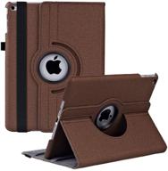 📱 premium brown leather case for ipad 5th/6th gen 9.7 inch & ipad air 2 - 360° rotating stand, anti-scratch, auto wake/sleep - advanced lightweight cover by apple logo