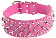 🐶 fashion-forward flyusa fzbnsrko rivet spiked studded adjustable pu leather necklace: the ultimate punk pet dog collar for small or medium boy girls dogs logo